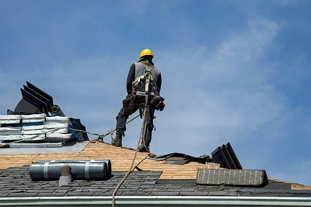 Professional Roof Installation technician working in Meridian, NY